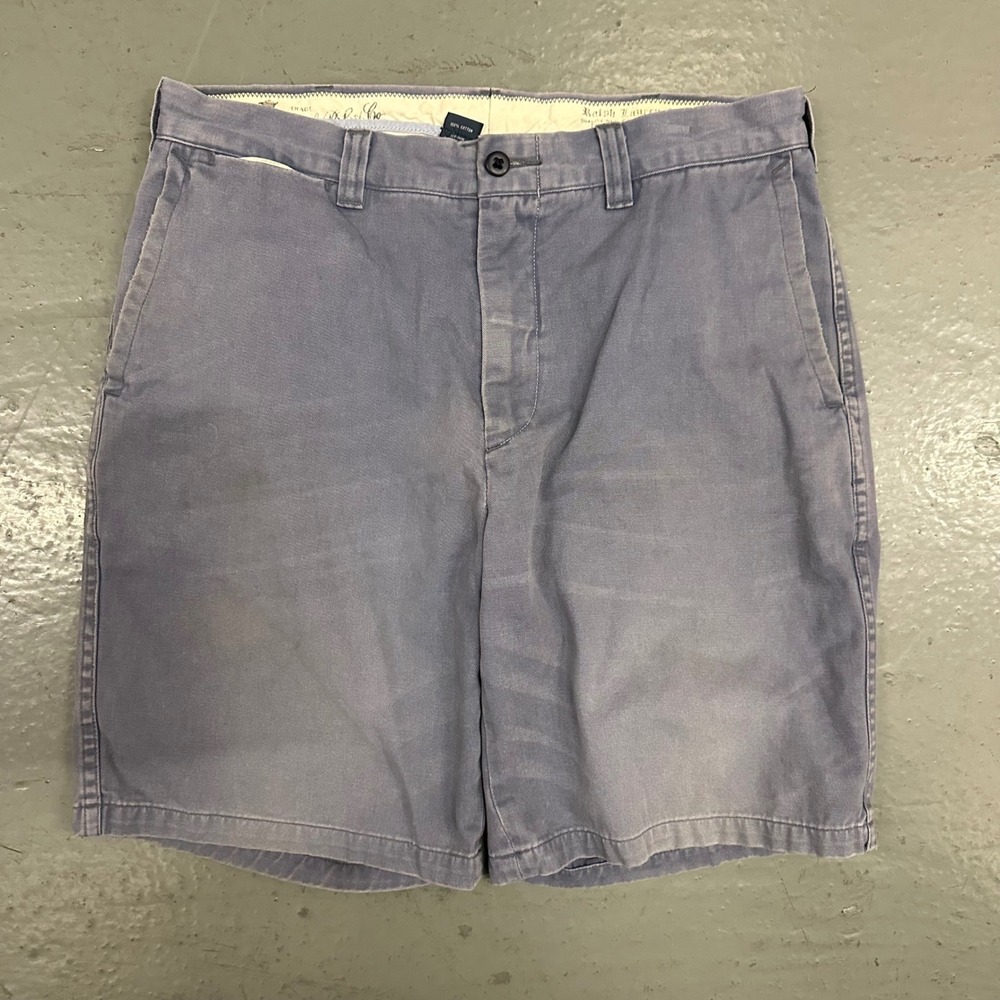 Polo Ralph Lauren Mens Chino Shorts 32 Blue Preowned RLS Flag Logo